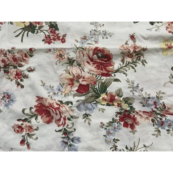 Vtg Pr Ralph Lauren Petticoat White Floral KING Pillowcases (2) - Picture 11 of 12